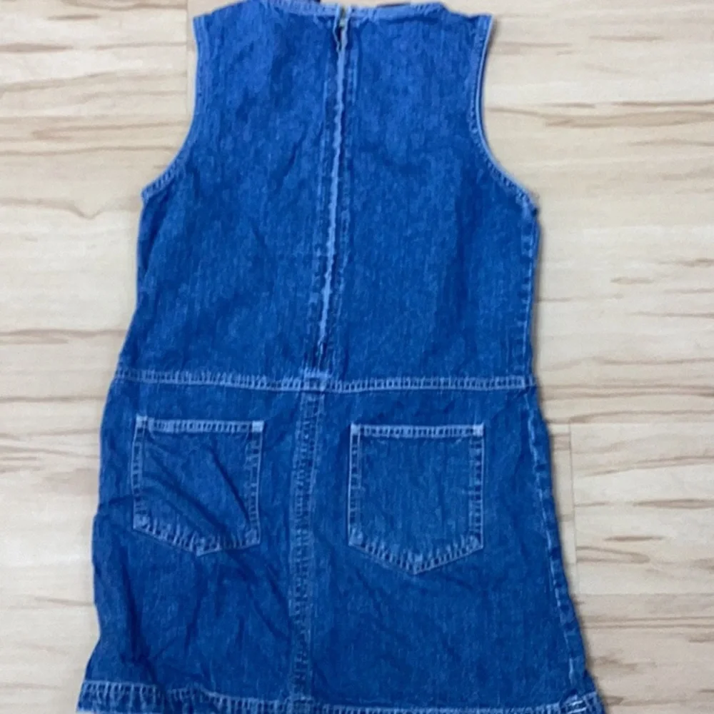 Gap Girls Denim Jumper Dress With Pockets Medium